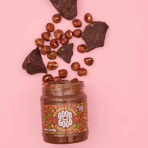 12oz 350g (Pack 1) GOOD GOOD No Added Sugar Belgian Choco Hazel Spread - Chocolate Spread with Natural Sweeteners