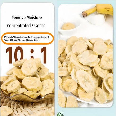 LLWDYNBJS 200g/7.05oz (1 Freeze Dried Banana Slices, Pure Fruit Snacks, Sealable Storage Can, Bulk Snacks, Can)