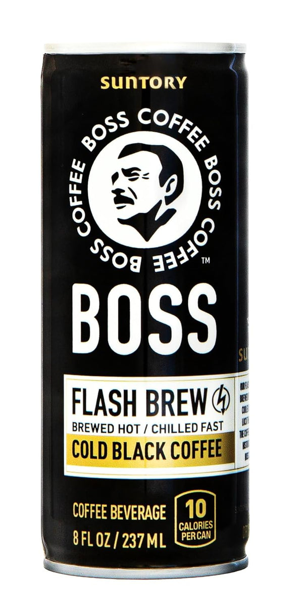 BOSS Coffee by Suntory - Japanese Flash Brew Original Black Coffee, 8oz