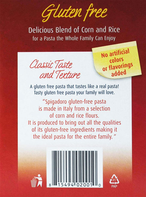 Spigadoro 340 12 Pack 4 Penne Rigate Gluten-Free Italian Pasta | Gram| Ounce |