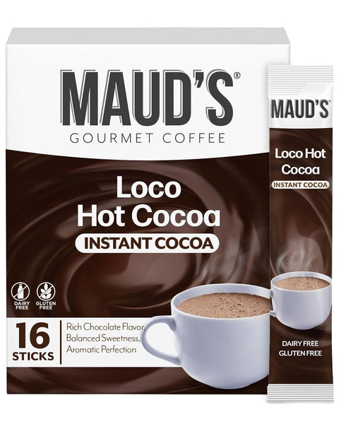 Maud's Dark Hot Chocolate Instant Packets, 16 ct, Instant Hot or Iced