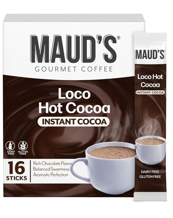 Maud's Dark Hot Chocolate Instant Packets, 16 ct, Instant Hot or Iced
