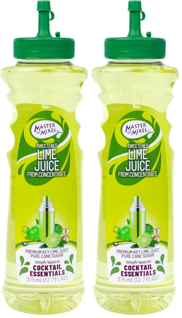 Master of Mixes Cocktail Essentials Sweetened Lime Juice, 375 ML Bottle (12.7