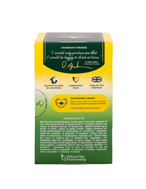 Ahmad Tea Black Tea, Lemon & Lime Twist Teabags, 20 ct - Caffeinated & Sugar-Free