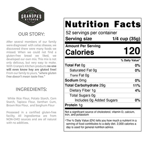 Grandpa's Kitchen 4lbs Gluten Free Baking Flour Blend, All Purpose Gluten Free Baking Flour, Made of Potato Starch