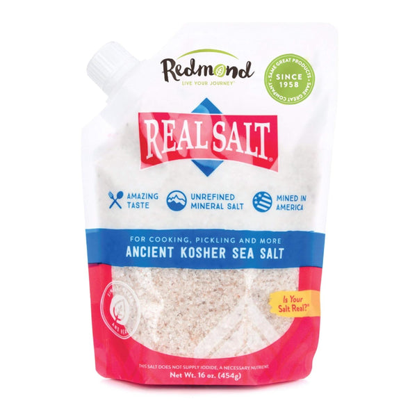 Redmond Real Sea Salt - Natural Unrefined Gluten Free Kosher, 16 Ounce