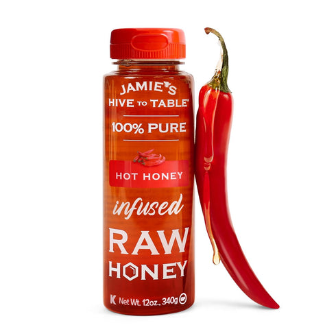 Jamie's Hive To Table Hot Honey, 12 Oz 100% Natural Raw Honey