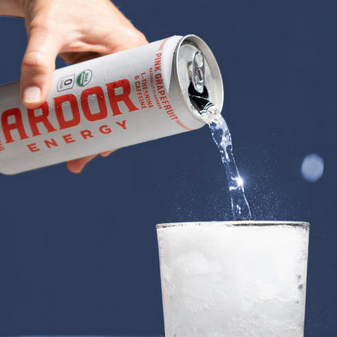 100mg 200mg (Pack 6, 12oz ARDOR ENERGY Sparkling Water with Natural Caffeine & L-Theanine from Organic Green Tea
