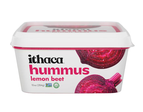 Hummus, Hummus, 10oz Ithaca Lemon Beet Non-GMO, Minimal Ingredients