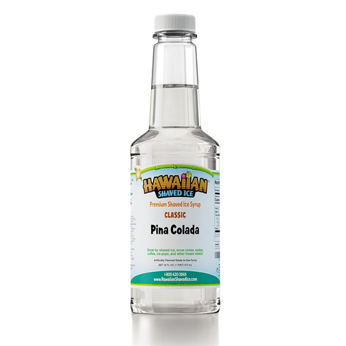 Hawaiian Shaved Ice Syrup Pint, Pina Colada Flavor, Great for Slushies, Italian Soda, Popsicles, No Refrigeration