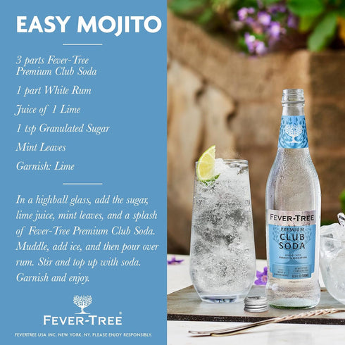 16.9 Oz (8 Count) Fever-Tree Premium Club Soda, Fl Glass Bottle