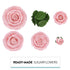 5 Count Global Sugar Art Edible Exquisite Rose & Leaf Tray Sugar Cake Flowers, Pink Unwired, by Chef Alan Tetreault