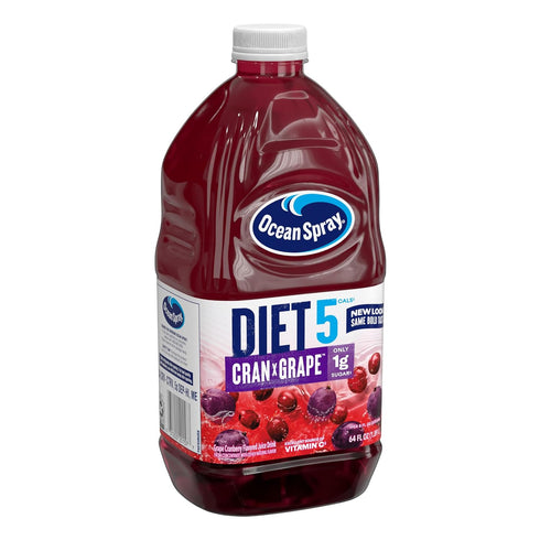 64 Oz (Pack 8) Ocean Spray Diet Cran-Grape Cranberry Grape Juice Drink, Fl Bottle