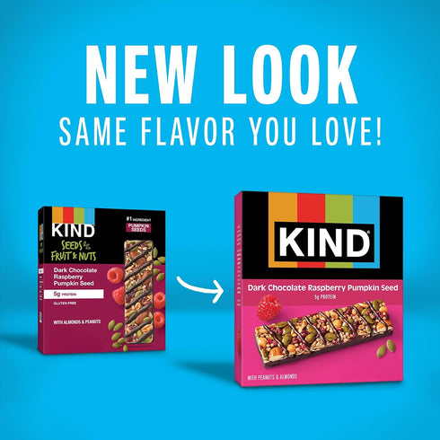 5g 36 Count KIND Healthy Snacks Bars, Dark Chocolate Raspberry Pumpkin Seed, Gluten Free, High Fiber Snacks, Protein