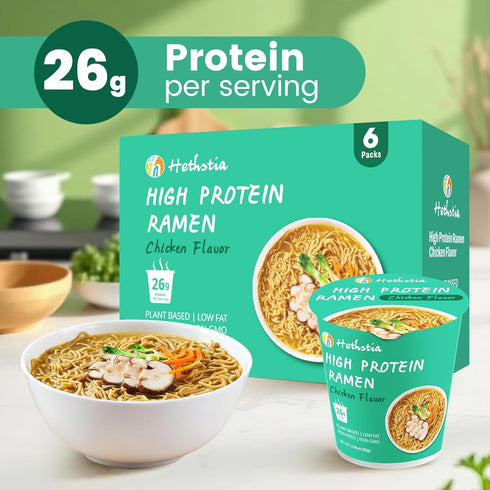 16 Pack, Hethstia Passion Fruit Konjac Jelly & High-Protein Ramen Cups Plant-Based, Low Sugar, Low Fat, Vegan