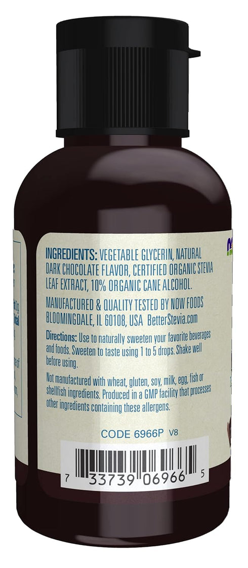 NOW Foods Better Stevia Liquid, Dark Chocolate, Zero-Calorie Sweetener, 2-Ounce
