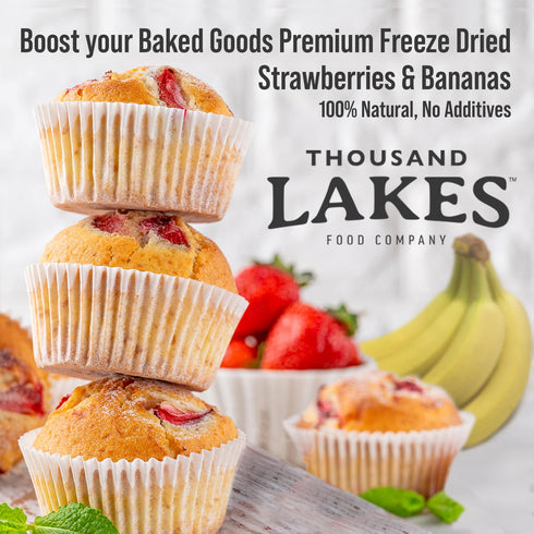 3 oz 100% Thousand Lakes Freeze Dried Fruit - Strawberries and Bananas - | No Sugar Added | Fruit | Sliced for Snacking
