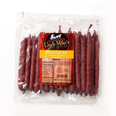 Walnut Creek Foods Uncle Mike's Original Beef Sticks Gluten Free Meat Snacks 36 Pieces, Honey