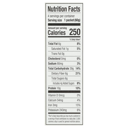 4-2.12 oz Packets Bob's Red Mill Whole Grain Vanilla Almond Overnight Protein Oats