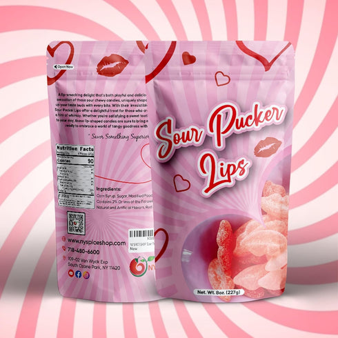 Gummies 3 Gummies Gummy NY Spice Shop Sour Pucker - Pound Lip Shaped - Fruit Flavor For Office Candy Bowl Fillers