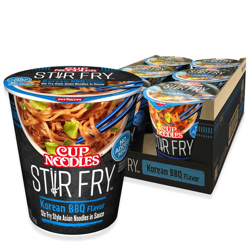 Nissin Cup Noodles Stir Fry Noodles in Sauce, Korean BBQ, 2.89 Ounce