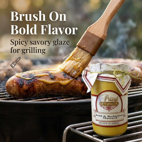 8 Oz (Pack 2) Prissy's of Vidalia Bold and Bodacious Mustard - Jalapeno Mustard for Sandwiches, Charcuterie, & Glazes