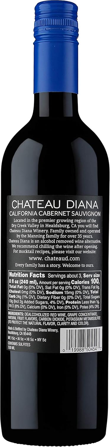 (2x 750 ml.) Chateau Diana Zero Alcohol Removed California Cabernet Sauvignon