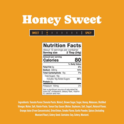 3 Pack, 15.25 oz Rufus Teague Honey Sweet BBQ Sauce, Premium Barbecue Sauces with Natural Ingredients, Award-Winning