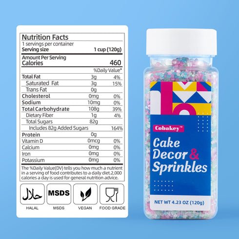 4.2 Mermaid Sanding Sugar ounces Edible Pastel Sprinkle Pink Blue Purple Green Sparkling Sugar Mix, Perfect for Cake