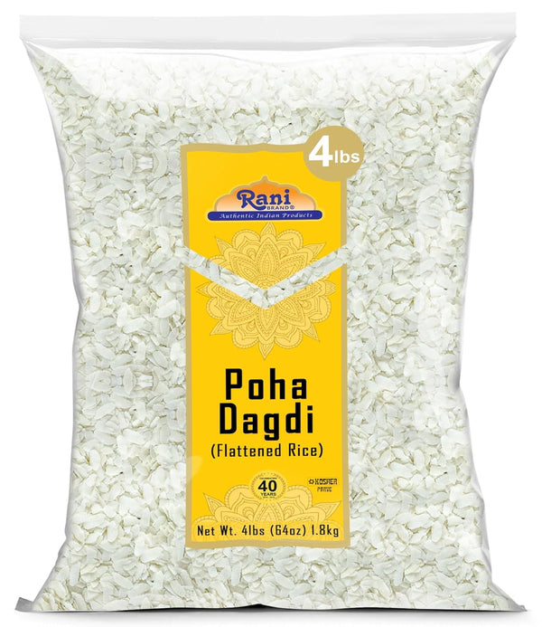 Rani Poha (Powa) Extra Thick Dagadi-Cut (Flattened Rice) 64oz (4lbs) 1.81kg Bulk~