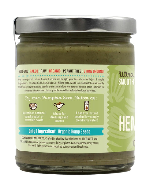 8 oz Pack 3 Dastony Organic Raw Hemp Seed Butter, | Only One Ingredient | Vegan, Paleo and Keto Friendly, Non GMO