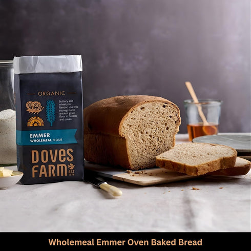 Emmer 2.2 lb 1 (Pack 2) Emmer Doves Farm Organic Stoneground Wholemeal Flour / kg of - High Protein Ancient Grain Whole