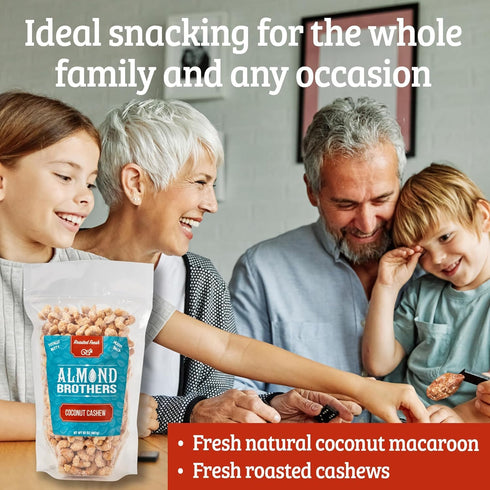Pack 3, 5 oz Almond Brothers Coconut Cashews