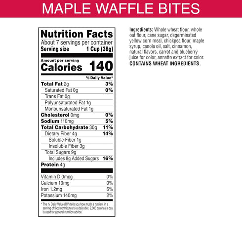 9.5oz (1 Kashi Breakfast Cereal, Vegan, Made with Whole Grains, Maple Waffle Bites, Box Box)