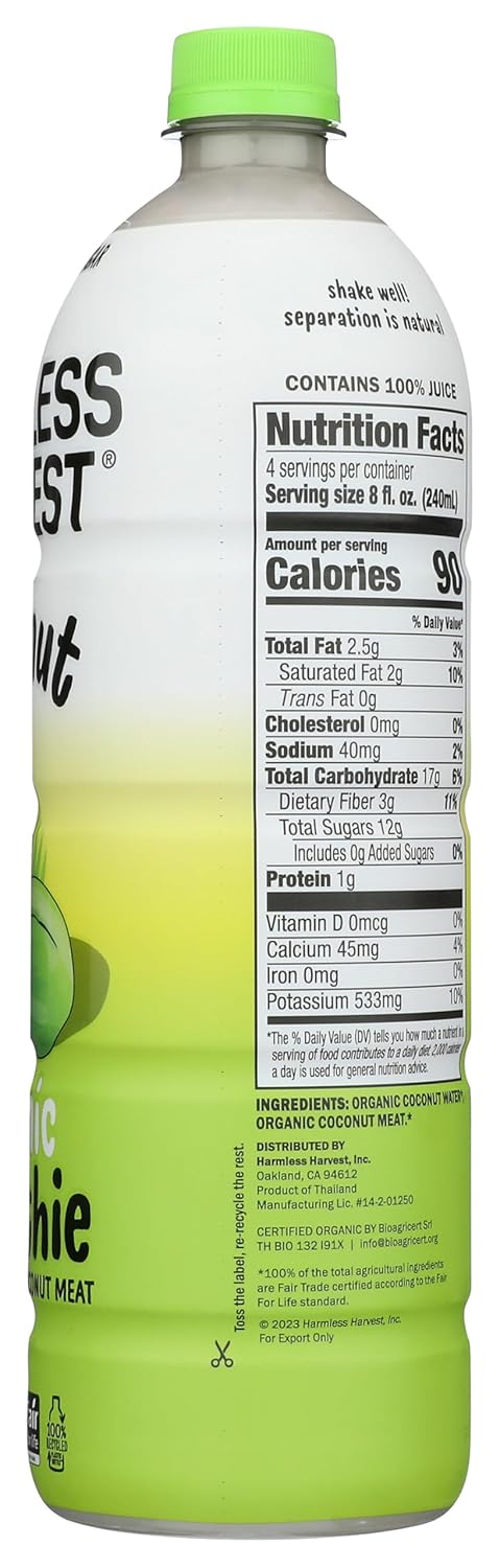 Harmless 32 Harvest Organic Original Coconut Smoothie, Fz