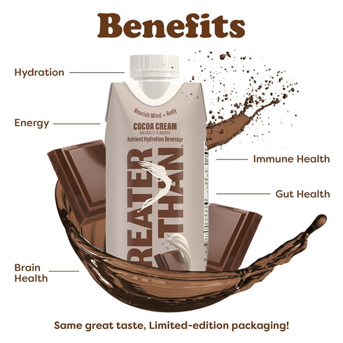 12 Pack Greater Than Nutrient Hydration Beverage, Electrolyte Drink for Gut Health & Energy with Coconut Water
