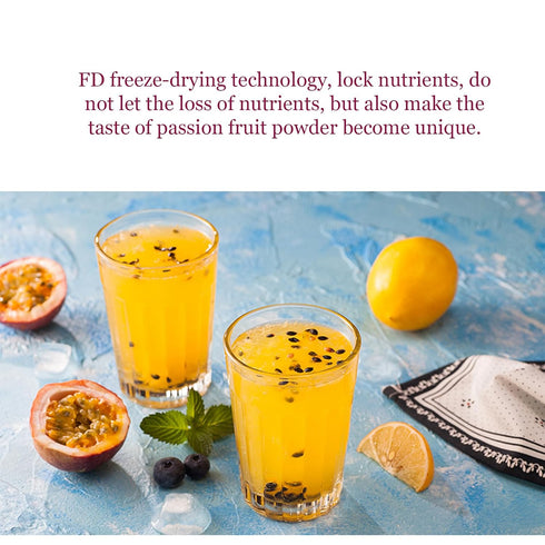 laweny 8.81oz,Suitable Passion fruit powder for baking, milk tea, and cold drinks, freeze-dried powder of passion fruit