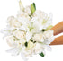 BloomsyBox Elegant White Lilies & Roses (Glass Vase Included) Fresh Flowers for Delivery Birthday Flowers - Send