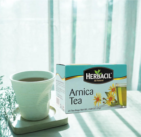 3-pack 25 (75 0.88 oz Herbacil Arnica Herbal Tea, Herbal Blend, Caffeine-Free, All Natural, of bags per box Tea Bags)
