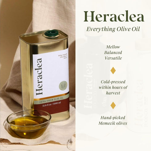33.8oz Heraclea - Everything Oil - Extra Virgin Olive Oil - Organic Olive Oil - Extra Virgin - Cold Pressed