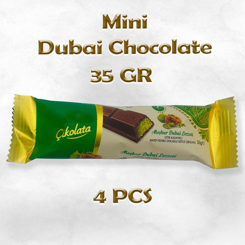Generic 4-Pack 35 (1.23 oz) Mini Dubai Chocolate Bars with Pistachio Milk Chocolate, g Each