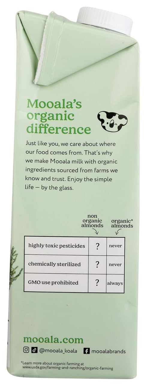 (6 Pack) Mooala Brands Plant Based Beverage, Unsweetened Original Almondmilk | Organic Plant Based Beverage | Dairy