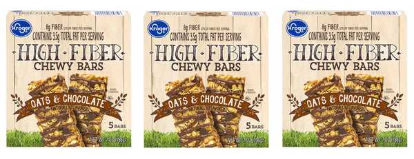Generic Pack Of 3 Oats & Chocolate High Fiber Chewy Bars 5 ct