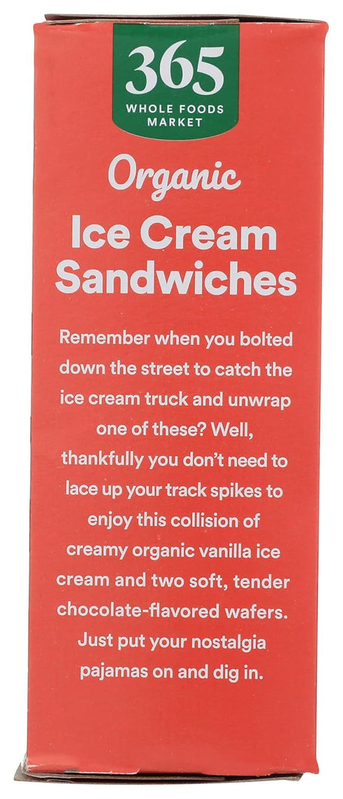 365 by Whole Foods Market 6 Count, 21.9 Oz , Ice Cream Sandwiches Organic Fl
