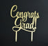 2025 Graduation Congrats Grad Cake Topper - Gold Party Decorations