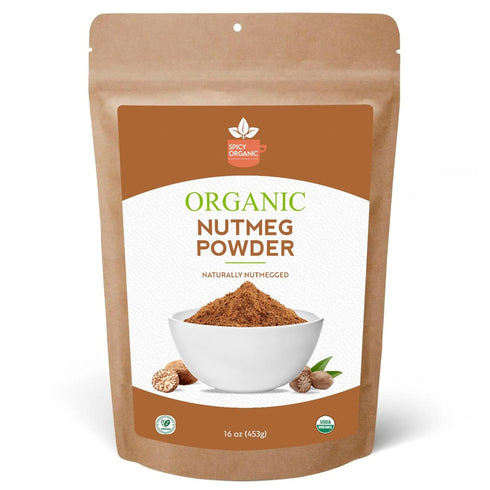 SPICY ORGANIC Ceylon Nutmeg Powder (8 oz Pack) – Certified USDA Organic for Baking and Cooking