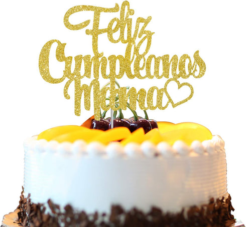 Feliz Cumpleanos Mama Cake Topper - Happy Mother's Day, Mom Birthday Party Supplies Decoration