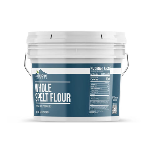 Earthborn Elements Whole Spelt Flour, 1 Gallon Bucket, Nutty Flavor, From Spelt