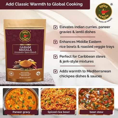3.5 oz (100 Spice Magic Garam Masala Powder g) | Premium Indian Spice Blend | All-Natural, Salt-Free, Vegan & Non-GMO