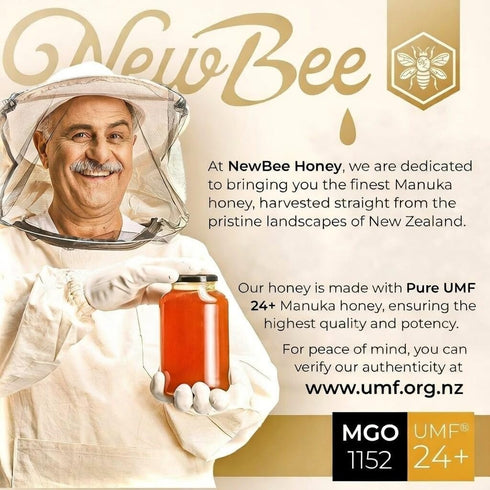 NEWBEE Lozenges, (16, 24+) Manuka Honey Made W/UMF, MGO New Zealand Manuka Honey, UMF Certified, Monofloral, Traceable